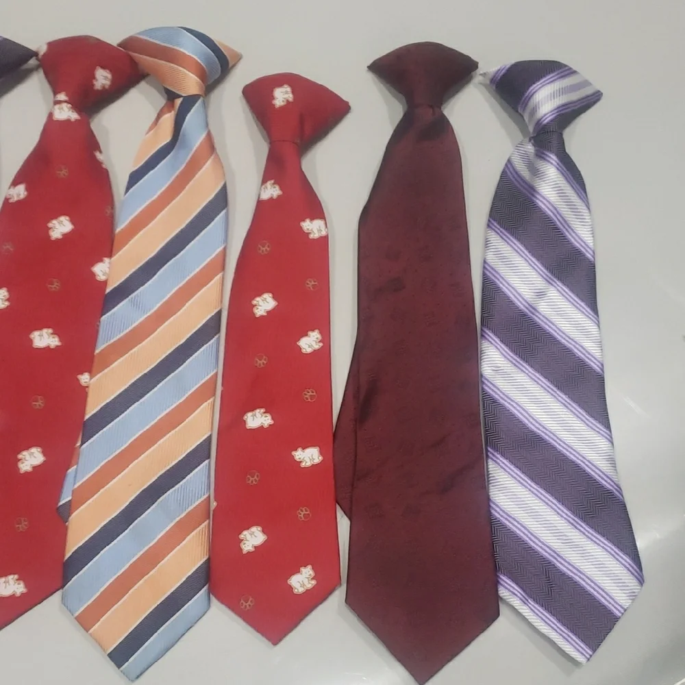 Assorted Kids Ties in Red, Blue, and Purple